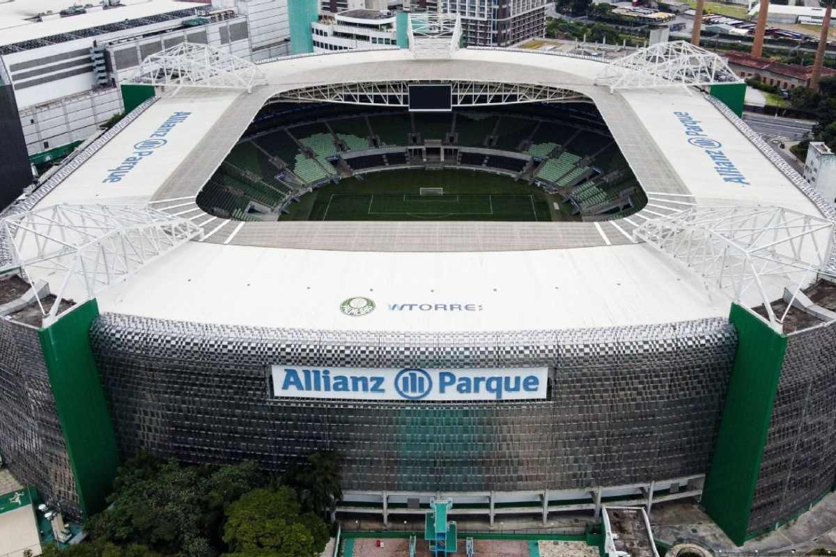 Vista aérea do estádio Allianz Parque.